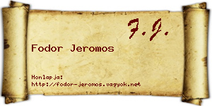 Fodor Jeromos névjegykártya