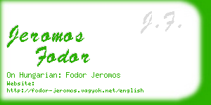 jeromos fodor business card